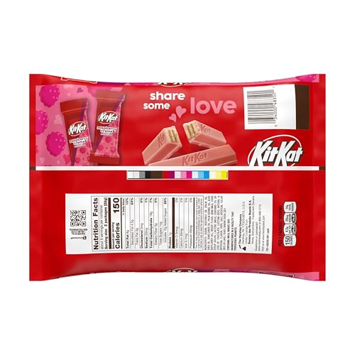 Kit Kat Raspberry Flavored Creme Wafer Snack for Valentine's Day, 8.8 oz Sweet Treat Bag