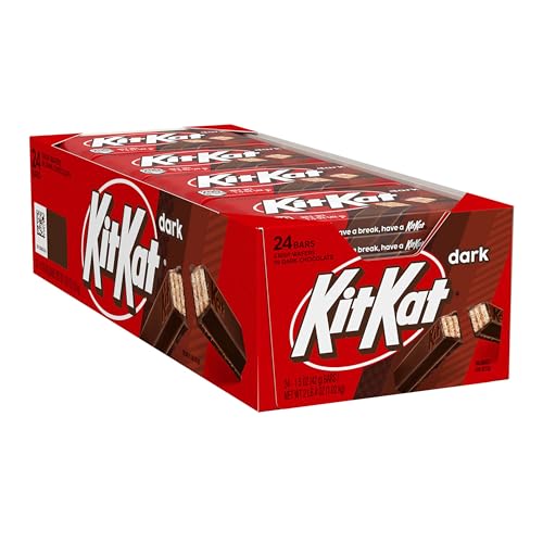 Kit Kat Dark Chocolate Wafer Candy Bars for Candy Lovers, Snack Time, Rich Dark Chocolate Flavor, 1.5 oz (24 Count)  
Ki