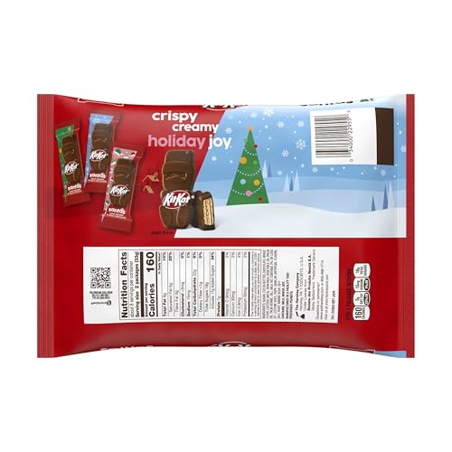 Kit Kat Milk Chocolate Wafer Snack Size Santas, Christmas Candy Bag - Gluten Free Treats, Party Favors, Festive Snackin