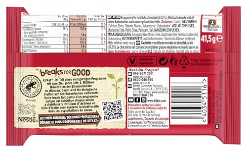 Kit Kat 24 Count Chocolate Bars, 45g Each, Rainforest Alliance Certified