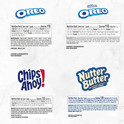 Oreo Original & Golden Chocolate Chip Cookies Snack Variety Pack for Kids and Adults at Home or School
| CHIPS AHOY! &