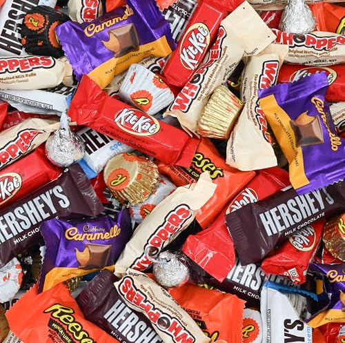 Chocolate Candy Mix - Bulk Assorted Individually Wrapped Full-Size and Miniature Chocolates, Including Hershey Bars and