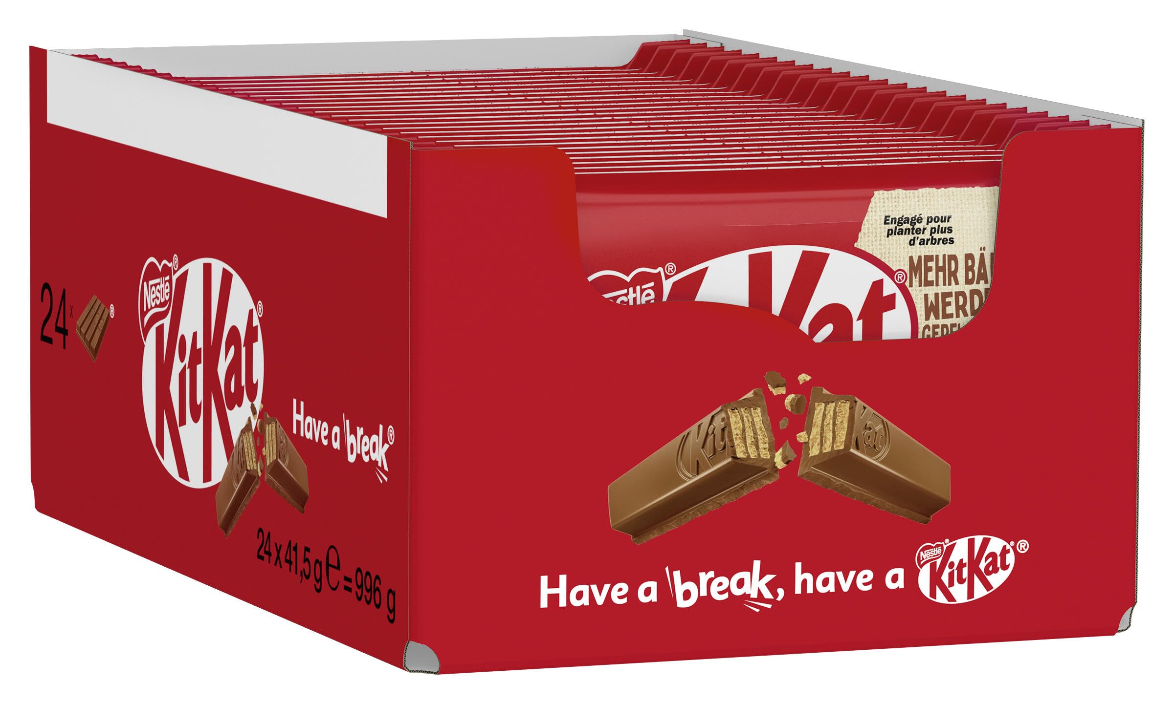 Kit Kat 24 Count Chocolate Bars, 45g Each, Rainforest Alliance Certified