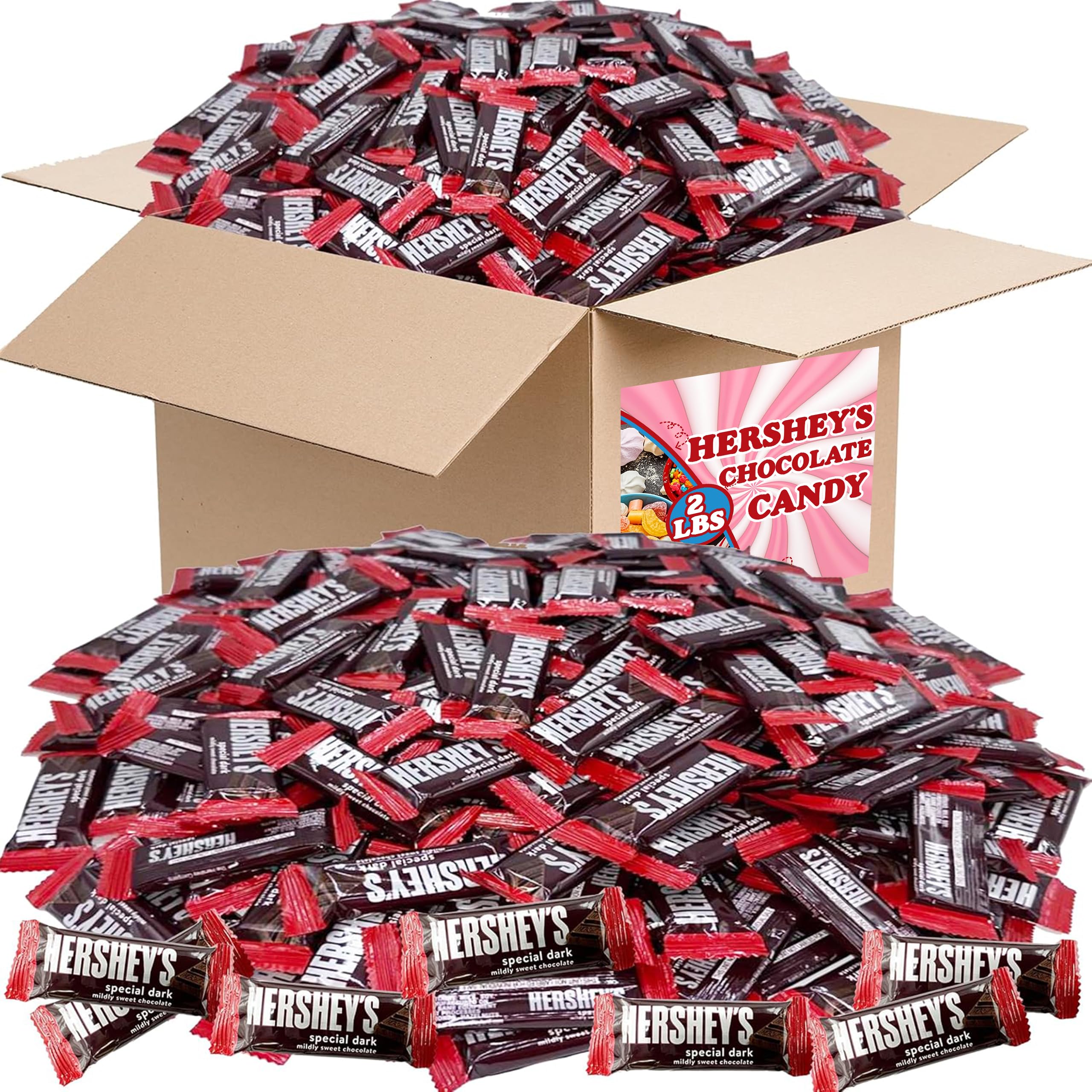  Hershey's Special Dark Mini Chocolate Bars, 2 LB Bulk, Perfect Party Snack
| Hershey's Special Dark Mini Chocolate Bars